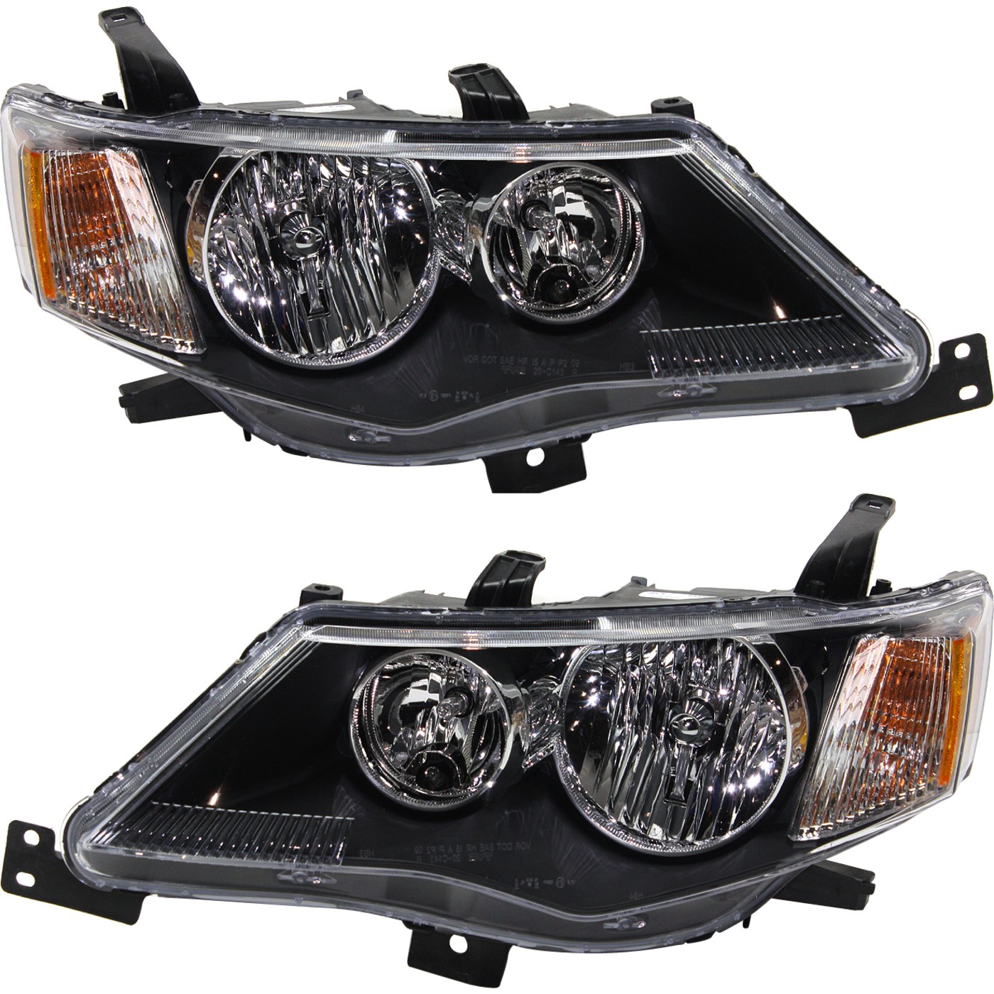 Headlight Set For 2007-2009 Mitsubishi Outlander Left and Right With ...