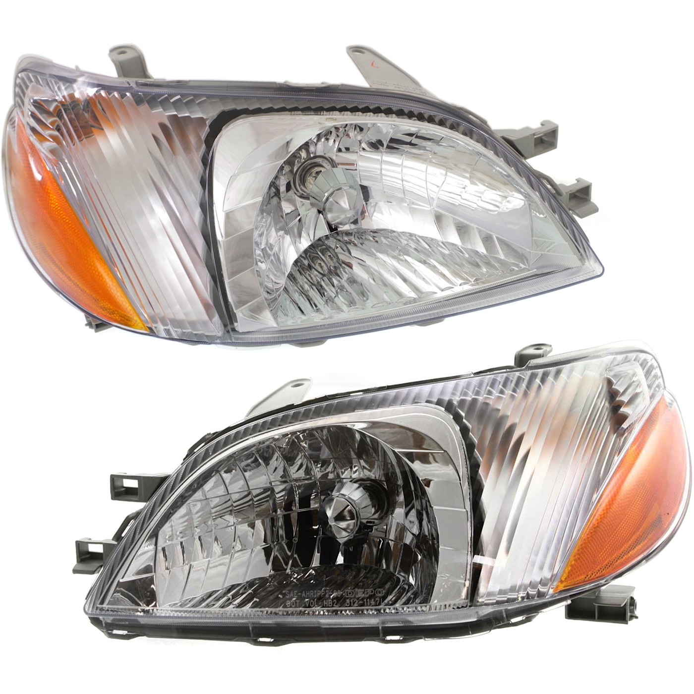 Headlight Set For 2000 2001 2002 Toyota Echo Left and Right With Bulb