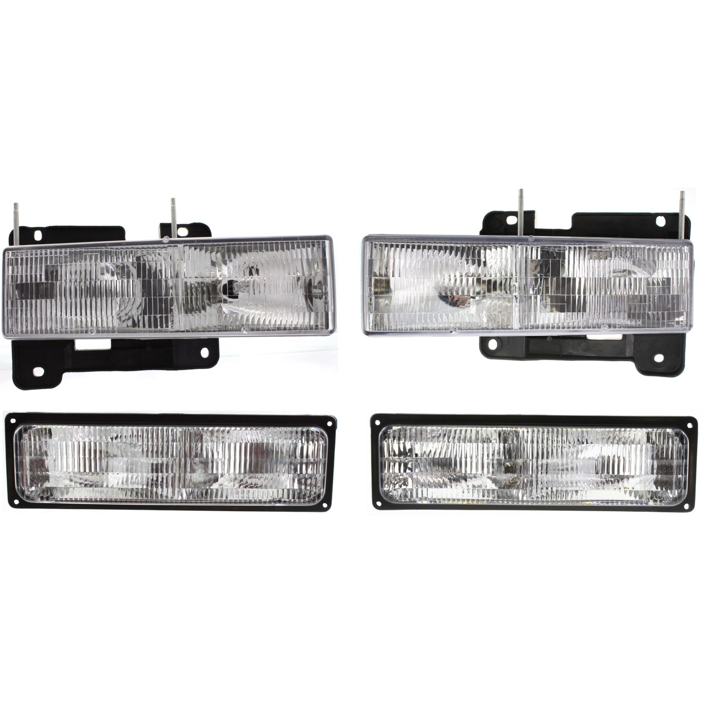 Headlights & Parking Signal Light Set Kit for 94-98 Chevy/GMC C1500 K1500 Truck 