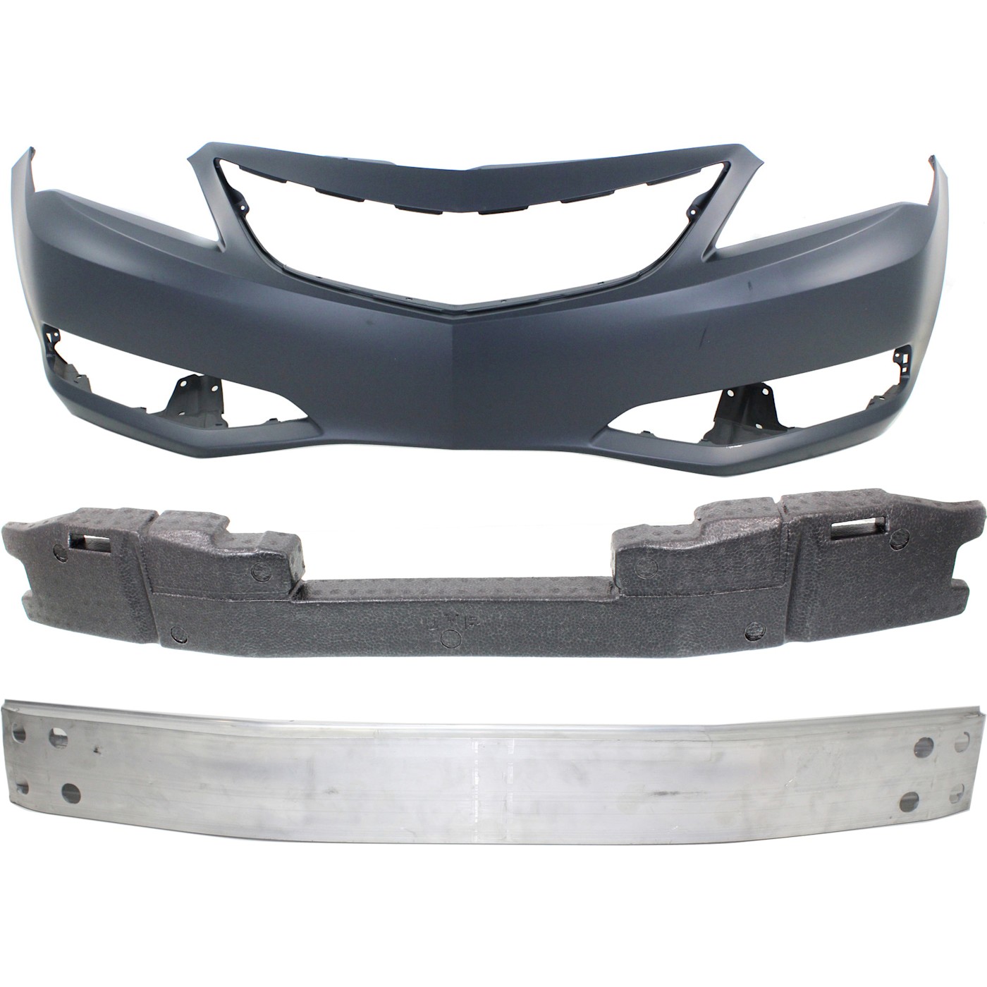 Evan-Fischer Front Bumper Cover & Fog Light Kit – 3 Pieces For Select Models (5211902916 / 8122002060 / 8121002060)