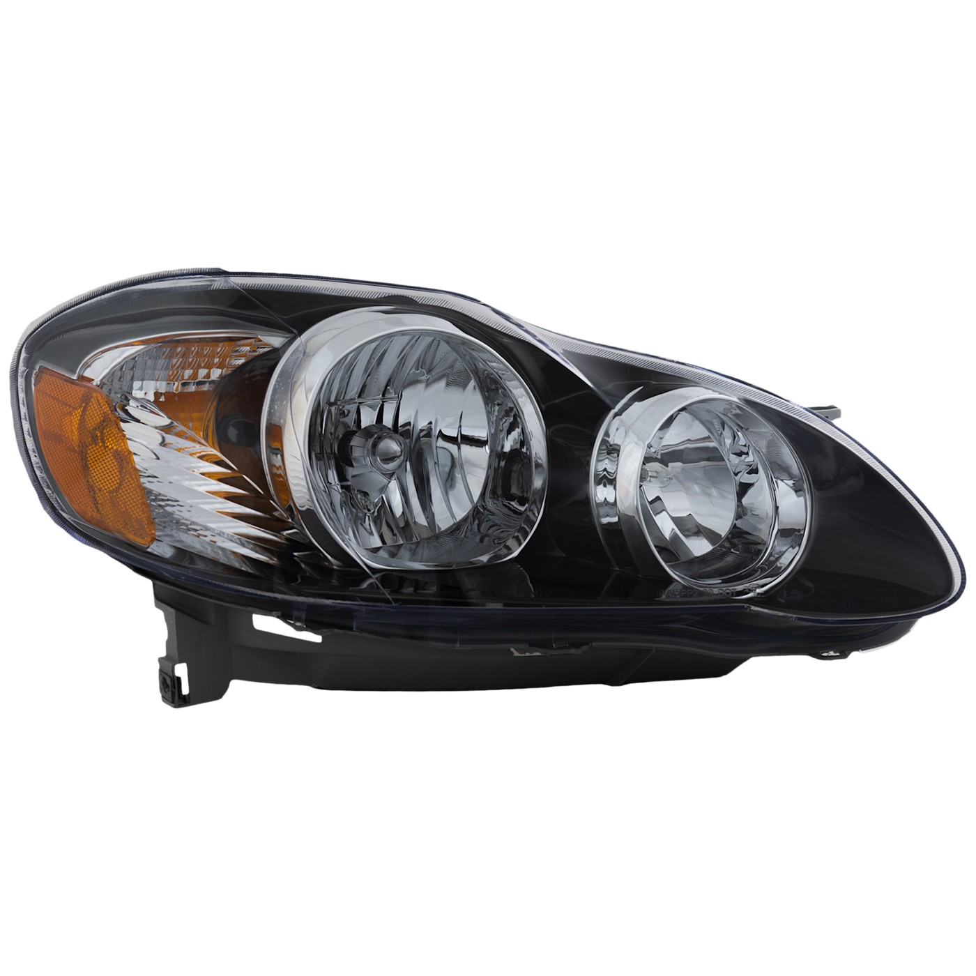 Headlight For 2005 2006 2007 2008 Toyota Corolla Right Black Housing