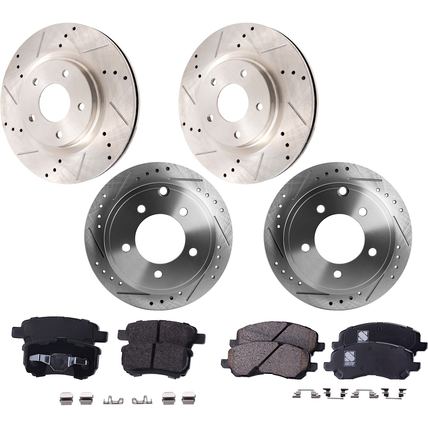 Front & Rear Brake Disc Rotors and Pads Kit Sedan for Jeep Patriot