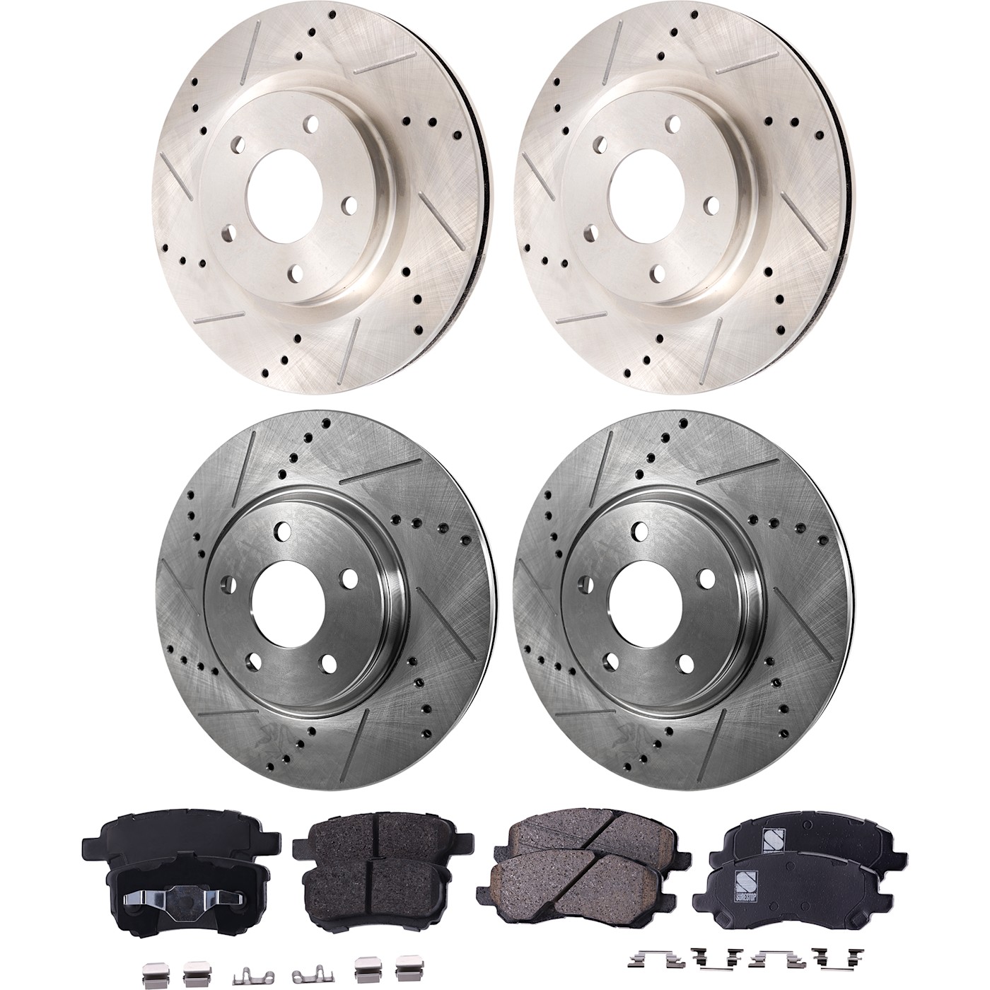 Front & Rear Brake Disc Rotors and Pads Kit for Jeep Patriot Compass