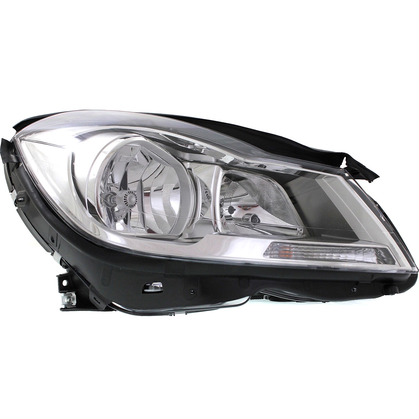 Фара для Mercedes Benz C250 Седан 2012-2014 годов выпуска, Правый хромированный корпус с лампочкой накаливания
