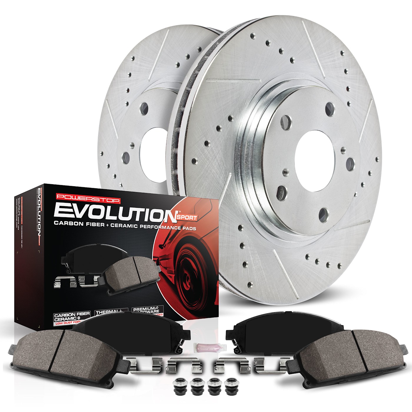 Powerstop K7245 Brake Disc and Pad Kits 4-Wheel Set Front & Rear for Fiat 500 - Picture 7 of 9