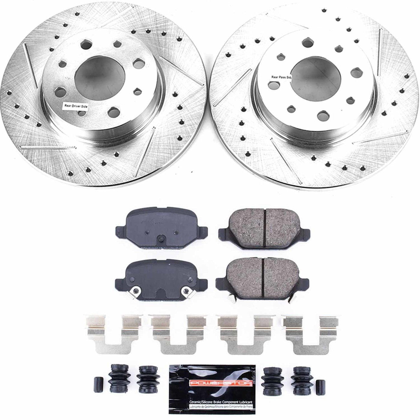 Powerstop K7245 Brake Disc and Pad Kits 4-Wheel Set Front & Rear for Fiat 500 - Picture 9 of 9