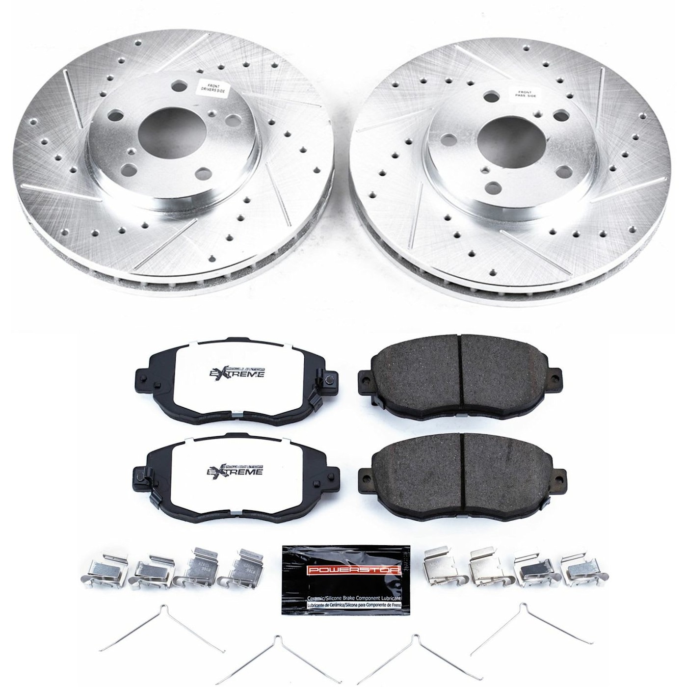 Powerstop K1077-26 Brake Disc and Pad Kits 2-Wheel Set Front for Lexus SC430 - Picture 3 of 3