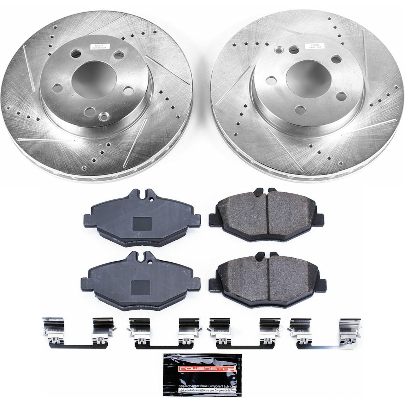 Powerstop K5325 2-Wheel Set Brake Disc and Pad Kits Front for MB Mercedes Sedan - Picture 3 of 3
