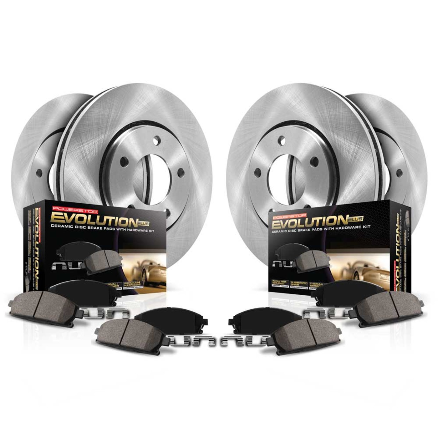 Powerstop KOE833 4-Wheel Set Brake Disc and Pad Kits Front & Rear for Saab 900