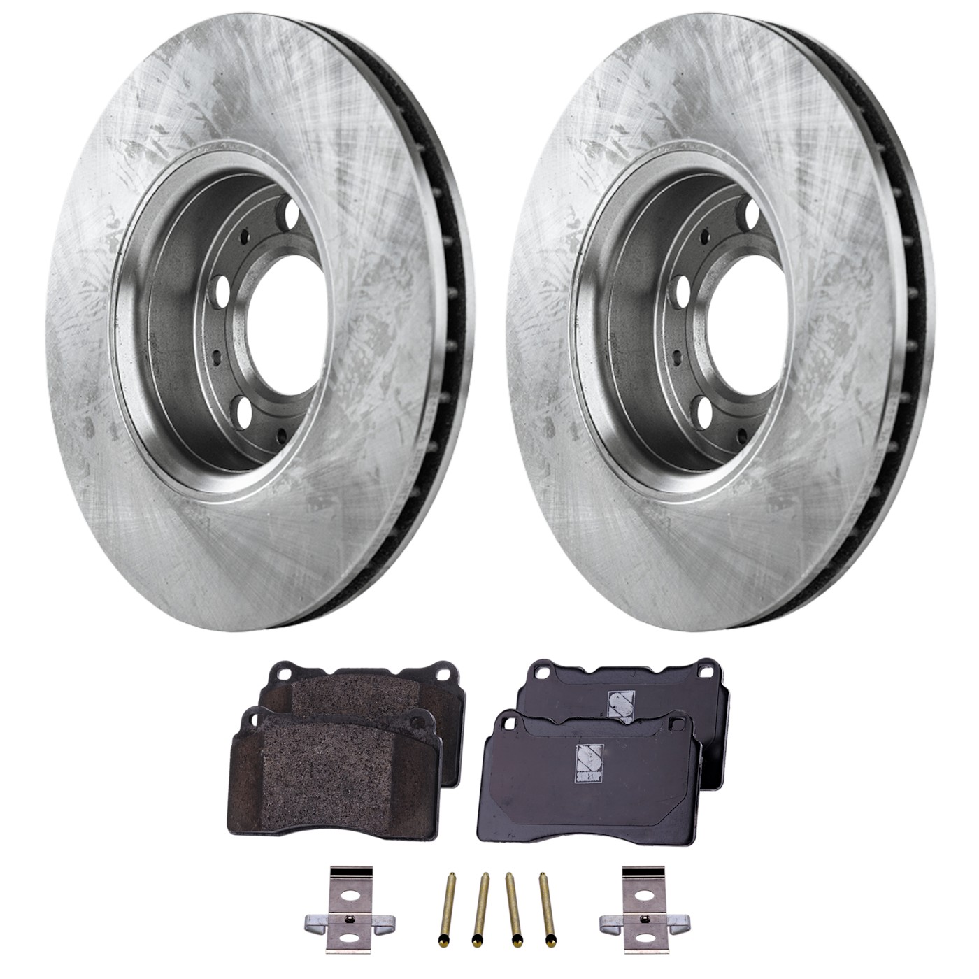 Brake Disc and Pad Kit For 2004-2007 Volvo V70 Front Left Right Ceramic Pads