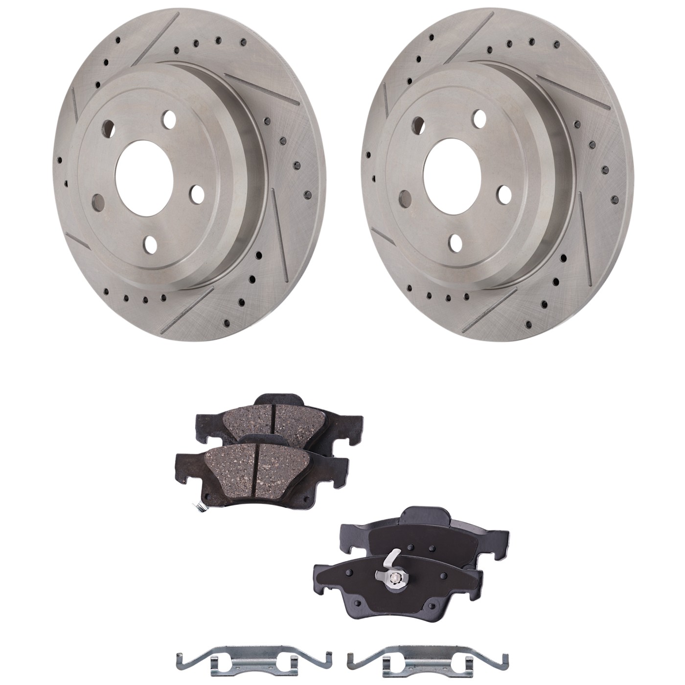 Rear Brake Disc Rotors and Pads Kit for Jeep Grand Cherokee Dodge Durango 11-20
