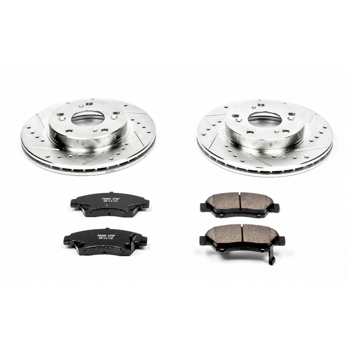 Powerstop K2386 2-Wheel Set Disc Bbrake Rotor And Pad Kit Front