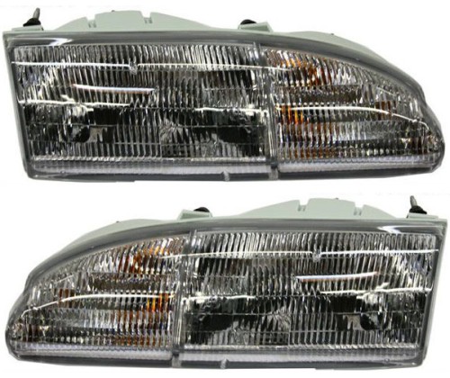 New Pair Set Headlight Headlamp Housing Assembly DOT 94-95 Ford Thunderbird